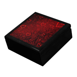 Boîte À Souvenirs Coeurs rouges gothiques