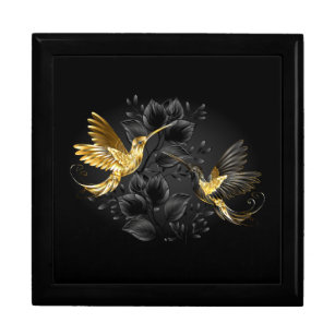 Boîte À Souvenirs Colibri noir et or