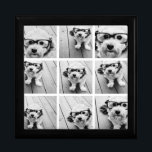 Boîte À Souvenirs Collage photo de 9 Carrés - noir et blanc<br><div class="desc">Design noir et blanc - Utilisez vos photos sans cadres sur celui-ci ! Ajoutez vos photos et instantanés préférés à cette bande pour un garde-mémoire amusant. Une façon artistique d'afficher vos meilleures photos de partage.</div>