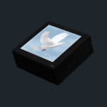 Boîte À Souvenirs Colombe à trinket<br><div class="desc">Boîte à Trinket en bois noir avec imprimé colombe. Petite taille affichée. Customisez cet objet ou achetez tel quel. Image stock freepik.com</div>