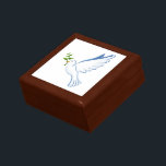 Boîte À Souvenirs Colombe de boîte de bibelot<br><div class="desc">Boîte de bibelot montrée en bois de chêne d'or avec une copie de colombe. Customisez cet article ou l'achetez comme est.</div>