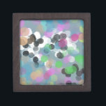 Boîte À Souvenirs Colorful Confeti<br><div class="desc">A happy bokeh dotted custom graphic design,  ideal for bring a bouncy chauffe to holiday and party stationary,  along with all of your home decor and venft giving selections. Enjoy !</div>