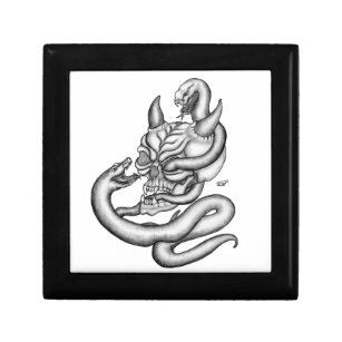 Boîte À Souvenirs Crâne - Tête diabolique avec serpent