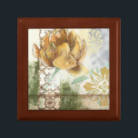 Boîte À Souvenirs Design Fresque décoratif avec Fleur Globe<br><div class="desc">Cette fresque décorée par Megan Meagher présente une fleur du globe. Un arrière - plan abstrait entoure la fleur,  créant une ambiance surréaliste qui contraste avec la fleur réaliste.</div>