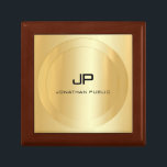 Boîte À Souvenirs Elégant Modèle Monogramme Gold Look Personnalisé<br><div class="desc">Gold Look Elegant Monogram Modèle Personnalisé Moderne Petit Bijoux Boîte Cadeau.</div>