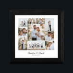 Boîte À Souvenirs Élégant moderne minimaliste photo collage mariage<br><div class="desc">Elégant moderne minimaliste personnalisé mariage photo collage simple ligne propre famille cadeau maison décoration boîte cadeau</div>