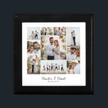 Boîte À Souvenirs Élégant moderne minimaliste photo collage mariage<br><div class="desc">Elégant moderne minimaliste personnalisé mariage photo collage simple ligne propre famille cadeau maison décoration boîte cadeau</div>