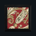 Boîte À Souvenirs Elégant Motif Botanique avec Foliage Tan<br><div class="desc">Un original d'Ethan Harper avec feuillage bronzé sur un arrière - plan rouge. Cet élégant motif botanique serait un grand cadeau pour tous ceux qui aiment les couleurs audacieuses !</div>