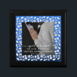 Boîte À Souvenirs Elégant Silver Blue Heart Diamond Parties scintill<br><div class="desc">Art Déco Mariage Diamond noir et blanc</div>