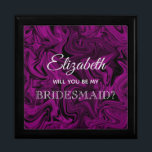 Boîte À Souvenirs Élégante boîte de proposition d'aide-ménagère viol<br><div class="desc">Calligraphie simple,  moderne,  élégant,  prune violet boîte de proposition Bridesmaid.</div>