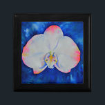 Boîte À Souvenirs Elégante orchidée d'aquarelle blanche rose<br><div class="desc">Elégante orchidée d'aquarelle blanche rose</div>