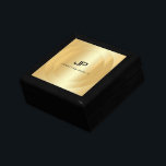 Boîte À Souvenirs Faux Gold tendance Élégant Monogram Modèle moderne<br><div class="desc">Faux Gold Elegant Monogramme Modèle Moderne Petite Boîte Cadeau.</div>