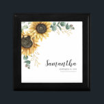 Boîte À Souvenirs Fête des mariées géométrique de tournesol Eucalypt<br><div class="desc">Sunflower Eucalyptus Boîte cadeau de Fête des mariées géométrique pour traiter la personne dans votre vie qui a tout. Customisez facilement cette boîte cadeau pour d'autres événements sociaux spéciaux comme les fêtes d'anniversaire,  les baby showers,  la célébration d'anniversaire et bien plus encore en cliquant sur le bouton "Personnaliser".</div>
