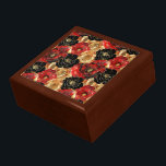 Boîte À Souvenirs Fête des mariées Gold Black Floral Party<br><div class="desc">Fête des mariées ou anniversaire de la fête Florale noire or</div>