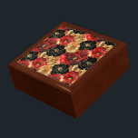 Boîte À Souvenirs Fête des mariées Gold Black Floral Party<br><div class="desc">Fête des mariées ou anniversaire de la fête Florale noire or</div>