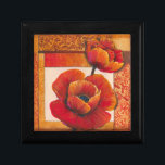 Boîte À Souvenirs Fleurs de pavot sur Tan et Arrière - plan orange<br><div class="desc">On ressent presque la texture des pétales sur ces fleurs de pavot peintes par Tim O'Toole. Ils se fondent parfaitement dans l'arrière - plan bronzé et orange,  créant une vision merveilleusement poétique. Achetez-le pour votre maison ou offrez-le en cadeau!</div>
