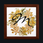 Boîte À Souvenirs Floral Spring Fleur de couronne rose Fleurs Art<br><div class="desc">Fleurs de printemps ! La couronne florale vintage a une grande couleur pour le printemps. Il présente des fleurs jaunes et roses à l'ancienne enveloppées d'un cercle. Parfait pour une invitation. Pour ajouter un monogramme à l'intérieur du floral, il suffit de cliquer sur "personnaliser" et à droite, choisissez "ajouter du...</div>