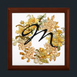 Boîte À Souvenirs Floral Spring Fleur de couronne rose Fleurs Art<br><div class="desc">Fleurs de printemps ! La couronne florale vintage a une grande couleur pour le printemps. Il présente des fleurs jaunes et roses à l'ancienne enveloppées d'un cercle. Parfait pour une invitation. Pour ajouter un monogramme à l'intérieur du floral, il suffit de cliquer sur "personnaliser" et à droite, choisissez "ajouter du...</div>