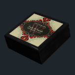 Boîte À Souvenirs Genie Magic Mariage Anniversaire boîte cadeau<br><div class="desc">Gardien unique et élégant, boîte cadeau avec design d'inspiration bohème en crème, orange et brun foncé - Exquis et élégante coutume Anniversaire, Mariage ou fiançailles présent. Personnalisez avec des noms, date d'anniversaire et monogramme ou numéros - fait dans une merveilleuse boîte cadeau en bois pour garder des bijoux, des bijoux...</div>