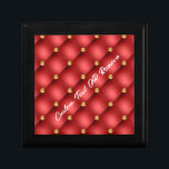 Boîte À Souvenirs Gold Diamond Tufted Leather Nom du texte Boîte cad<br><div class="desc">Golden Diamond Tufted Leather Custom Text Name Red Gold Cadeau personnalisé - Choisissez / Ajouter votre texte favori - Nom OU Supprimer du texte - Faites votre cadeau spécial - Redimensionnez et déplacez ou supprimez et ajoutez du texte / des éléments avec l'outil de personnalisation. Choisissez votre Font / Taille...</div>