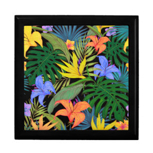 Boîte À Souvenirs Graphique de fleur d'Aloha de Hawaii tropical