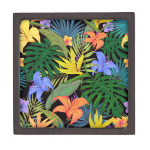 Boîte À Souvenirs Graphique de fleur d'Aloha de Hawaii tropical