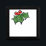 Boîte À Souvenirs Holly Feuilles, Holly baies, fun vacances botaniqu<br><div class="desc">Un design festif et coloré de sprig saint pour ajouter un peu de gaieté à votre saison d'hiver.</div>