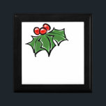Boîte À Souvenirs Holly Feuilles, Holly baies, fun vacances botaniqu<br><div class="desc">Un design festif et coloré de sprig saint pour ajouter un peu de gaieté à votre saison d'hiver.</div>