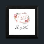 Boîte À Souvenirs I Do Crew Rose Floral Blush Fleurs Rose Vert<br><div class="desc">Personnalisez ces boîtes cadeaux pour votre fête de mariage. I Do Crew dit avec des fleurs roses et cadre.</div>