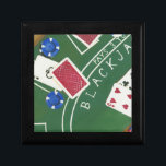 Boîte À Souvenirs Jeu de Blackjack avec chips par Chariklia Zarris<br><div class="desc">C'est fini ! Ce morceau éblouissant de Chariklia Zarris montre une partie de blackjack jouée. Des piles de jetons attendent d'être pariés et les cartes attendent d'être retournées. Achetez une copie aujourd'hui !</div>