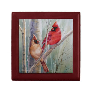 Boîte À Souvenirs L'art de l'aquarelle rouge cardinal