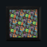 Boîte À Souvenirs Les perles de verre coloré semblent Retro Floral D<br><div class="desc">D'élégantes perles de verre colorées sont décorées dans un style rétro et floral. Il s'agit d'une image/graphique de perle de verre.</div>