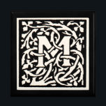 Boîte À Souvenirs LETTRE vintage M ART NOUVEAU<br><div class="desc">Lettres Art nouveau - Monograms From the Arts & Crafts Movement Cette lettre M est un charmant monogramme de Mugged M créé en 1901 et publié dans un ensemble de livres. Le monogramme M est entouré d'un magnifique motif de vigne dessiné à la main, très dans le style des motifs...</div>