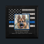 Boîte À Souvenirs Ligne Bleue Mince - Officier K9 EOW - Photo Chien<br><div class="desc">Honorer votre meilleur partenaire et meilleur ami avec cette Mince Ligne Bleue Police Chien Custom Photo Frame Keepsakbox. Personnalisez avec la photo de votre agent K9, son nom, la date de fin de montre. Citation : Né pour l'amour, Formé pour servir, Loyal jusqu'à la fin. DROIT D'AUTEUR © 2020 Judy...</div>