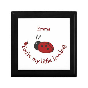 Boîte À Souvenirs Little Lovebug Cute Ladybug Quote Nom personnalisé