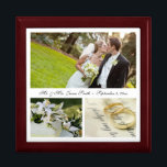 Boîte À Souvenirs Mariage| Zone de conservation<br><div class="desc">Affichez vos images préférées sur le couvercle de cette belle boîte à bijoux/gardiens.En bois laqué,  la boìte à souvenirs est disponible en chêne doré,  noire ébène,  vert émeraude,  et acajou rouge.Son revêtement intérieur protège vos bijoux et objets de collection.</div>