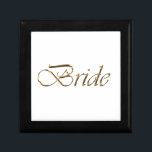 Boîte À Souvenirs Mariée, écriture or élégant chic<br><div class="desc">Épouse,  écriture or élégant boîte cadeau chic</div>