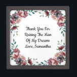 Boîte À Souvenirs Merci D'Avoir Élevé L'Homme De Mes Rêves Floral<br><div class="desc">Une belle boîte à cadeau fleurie pour la mère de la mariée ou du marié. Merci pour élever l'homme de mes rêves,  Merci pour élever les femmes de mes rêves. Le texte est modifiable.</div>