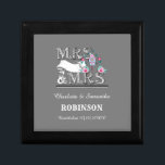 Boîte À Souvenirs Mme et Mme Cadeau de Mariage lesbien personnalisé<br><div class="desc">Un cadeau spécial pour mariage lors d'une journée spéciale pour le couple lesbien heureux ; ce joli design, "MRS et MRS" avec une mignonne paire d'inséparables et une maison d'oiseaux en rose et bleu. N'oubliez pas de le personnaliser avec la date du mariage et leurs noms et prénoms pour cette...</div>