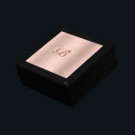 Boîte À Souvenirs Monogramme de conception de texture métallique ros<br><div class="desc">Elégant,  rose brillant texture métallique texture métallique arrière - plan image imprimé,  design moderne avec un monogramme personnalisé.</div>