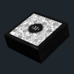 Boîte À Souvenirs Monogramme de Motif noir et blanc<br><div class="desc">Élégante et mignonne,  cette boîte de Motif Monogramme à fleurs noir et blanc est parfaite pour toute femme.</div>
