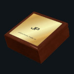 Boîte À Souvenirs Monogramme Modèle Moderne Faux Or Élégant<br><div class="desc">Monogramme Modèle moderne Faux Gold Élégante boîte à bijoux.</div>