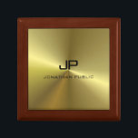 Boîte À Souvenirs Monogramme personnalisé Modèle Gold moderne Look<br><div class="desc">Monogramme personnalisé Modèle Or moderne look Elegant Modèle boîte à bijoux.</div>