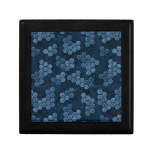 Boîte À Souvenirs Motif de peigne bleu Abstrait