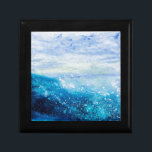 Boîte À Souvenirs Ocean wave painting, sea foam<br><div class="desc">Peinture à vagues océaniques,  mousse de mer - mélange de couleurs moyennes - bleu turquoise et aquamarine-</div>