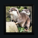 BOÎTE À SOUVENIRS OTTERS<br><div class="desc">Une aquarelle design d'une paire de petites loutres très mignonnes.</div>