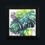 Boîte À Souvenirs Palmiers à crémaillère - Feuille fractionnée<br><div class="desc">"Twilight Palms IV" par Grace Popp</div>