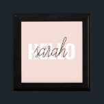 Boîte À Souvenirs Pastel Pink Hello and You Name<br><div class="desc">Pastel Pink Hello and You Name</div>