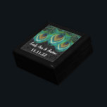 Boîte À Souvenirs Peacock Feathers Mariage damassé Anniversaire<br><div class="desc">Mariage Black Lacquer Keepsaké concepteur personnalisé Bijoux personnalisées Boîte ou Boîte à mémoire Elégant unique Mariage Anniversaire Cadeaux de Noël ou Valentines Cadeaux de Jour</div>