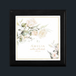 Boîte À Souvenirs Pearl Blush Floral Elegance Mariage ID989<br><div class="desc">La boîte cadeau de mariage de coordination présentée ici fournit un modèle pour ajouter facilement votre membre de mariage, le nom et la date du mariage. Cette suite design présente des flores d'aquarelle et de perle douces, agrémentées de détails dorés et de touches d'ébène spectaculaires. La collection exhale un romantisme...</div>